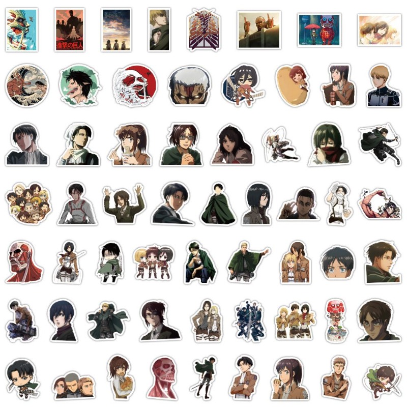 Laptop Original Accessories - 60 Adesivos de Anime Attack on
